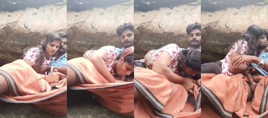 Horny Desi Mallu Lover OutDoor Kissing and Blowjob