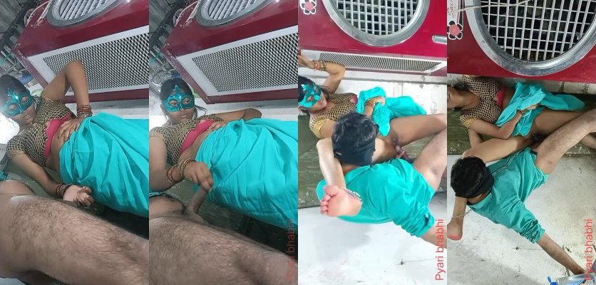 Desi Bhabhi handjob and Standing Fucking